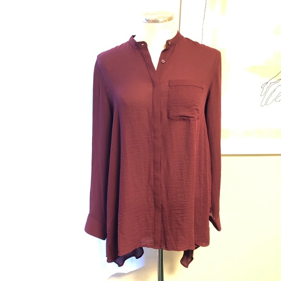 a.n.a Tops - Burgundy button up